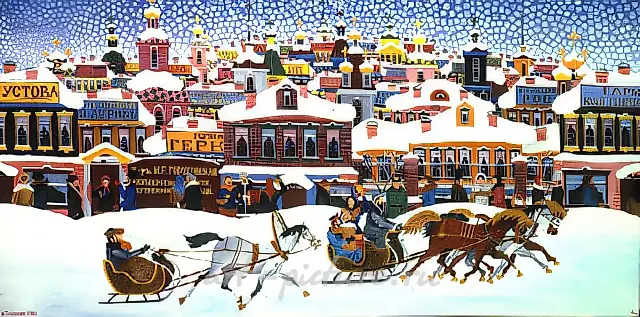 冬天，1981年，布面油画，100×50，作者自藏