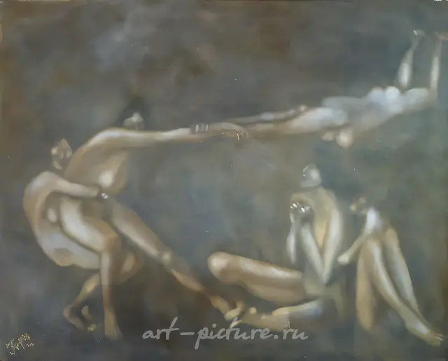游戏，1991年，布面油画，100x110厘米。作者藏。