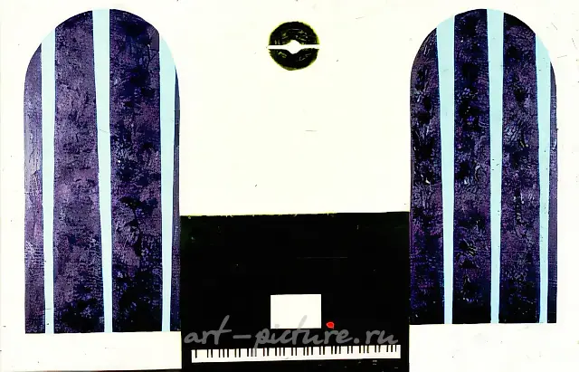 安魂曲，1989年，布面油画，80x154。俄罗斯文化部收藏。
