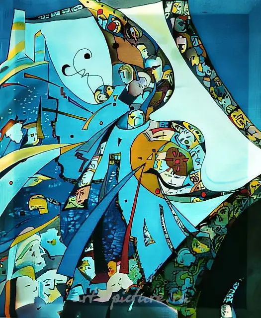 蝴蝶，1990年，蜡染，90×74厘米。作者自藏。