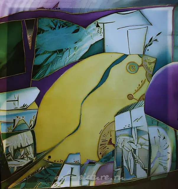 小房子，1991年，蜡染，69×74。作者所有。