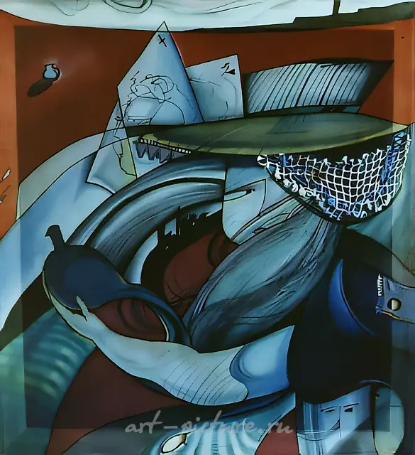 小丑女，1991年，蜡染，74x70厘米。私人收藏。俄罗斯