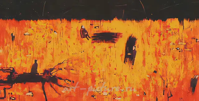 О Луне, 1992, холст, масло, 90х140. Собственность автора