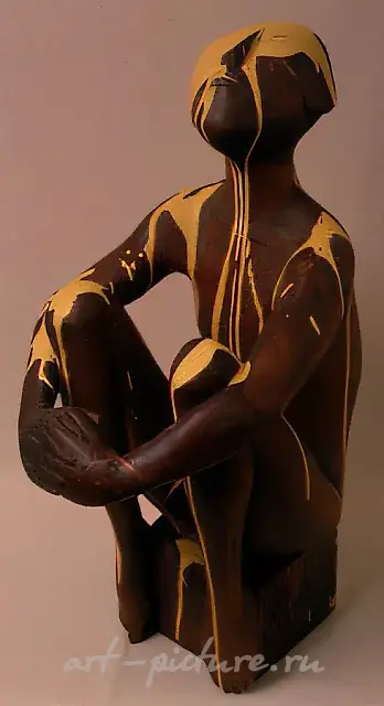 Strange dreams under the sun, 1992, wood, polychromic, 80х45х45