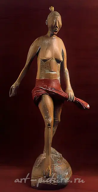 Touch, 1992, wood, polychromic, 105х56х37