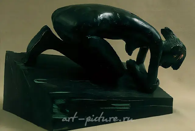 Object in clined plane, 1993, bronze, wood, 35х25х23