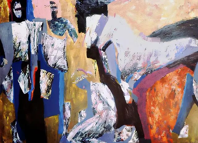 《我曾在阿卡迪亚》，1992年，布面油画，143x184厘米。葡萄牙若昂·佩雷斯·戈梅斯私人收藏。