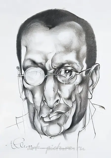 “ZERO”画廊的面孔，1999年，纸本，炭笔，70x50