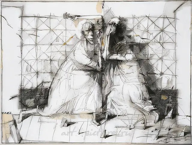 选自《受哥特支配》系列，1997年，混合技法，50 x 40