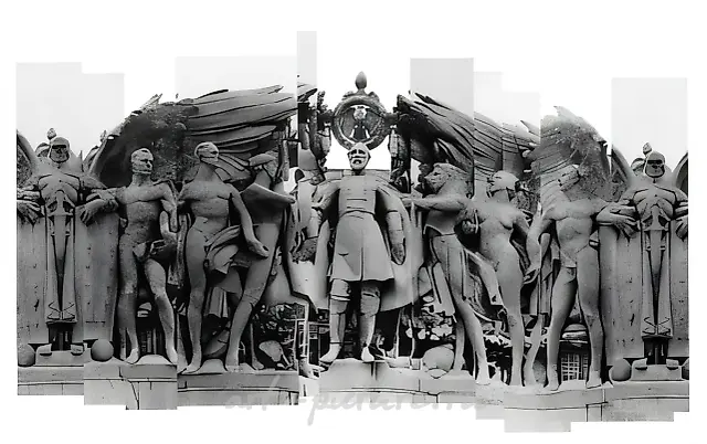 Project «Washington-Moscow» (Imperial Capitals), 1999, mixed technique. Presented at «Art Manege-99»