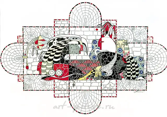Sphinx., 1998, paper, color ink, 54x76