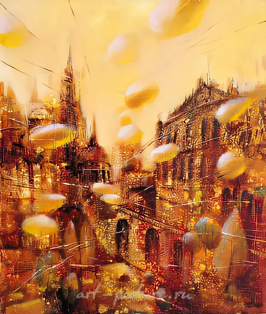 Over Paris, 1999, canvas, oil, 60x70, $900