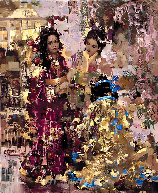 画家、缪斯与模特。片段，1986年，布面油画，130x110