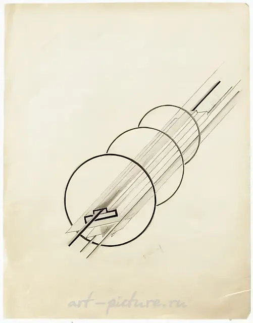 Abstract Spatial Construction, 1920, paper, graphite pencil, black indian ink, 28.9x22.6