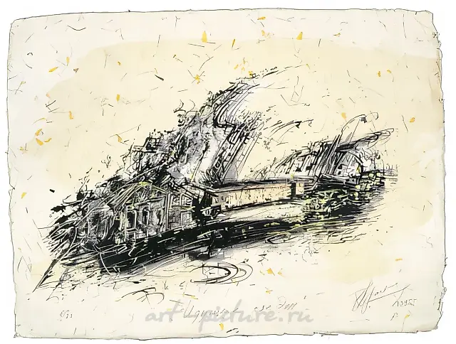 Идущие следом, 1995, шелкография,