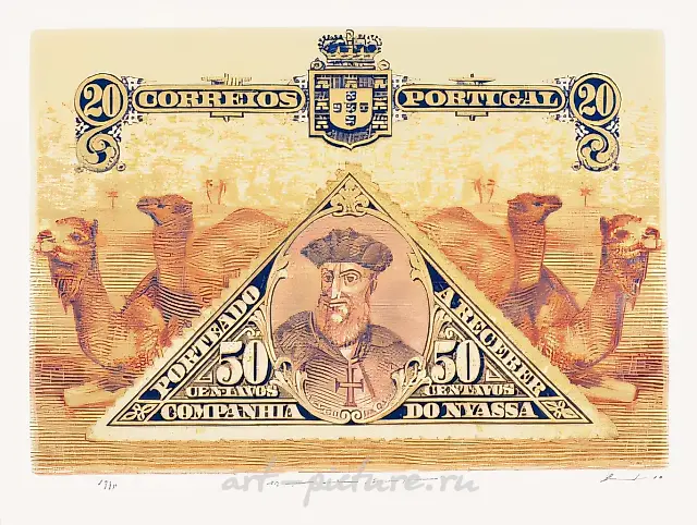 From the series «Vasco da Gama Stamps», 1995, silkscreen