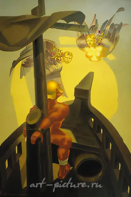 奥德修斯与塞壬，1999年，布面油画，195x130厘米