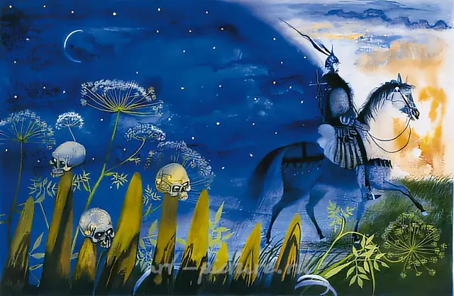 Night Rider, 1991, paper, water-colour, 26.3x42