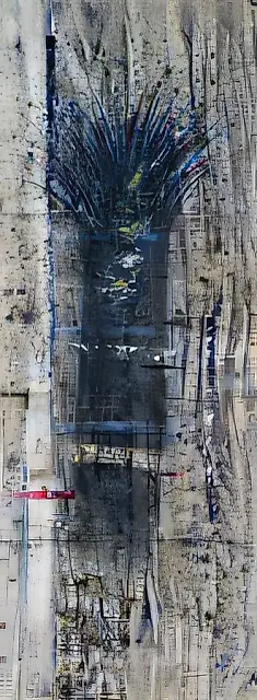 棕榈 I，2000年，纸本，水彩，混合技法，110×45 厘米