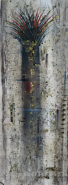棕榈树二号，2000年，纸本，水彩，混合技法，110×45厘米