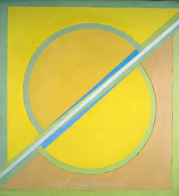 构图。《中俄平原空间》系列，1997年，布面油画，97x90