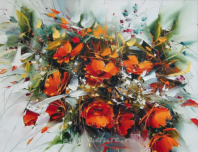 Primroses., 2000, oil on canvas, мастихин, 70х90