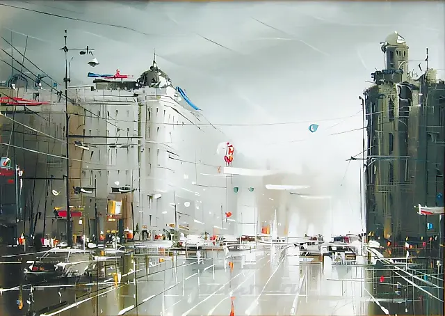 Tverskaya Street., 1999, oil on canvas, мастихин, 50х70