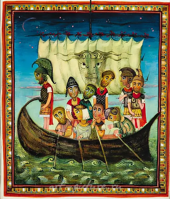 《奥德赛》，1998年，纸本，蛋彩，25×22