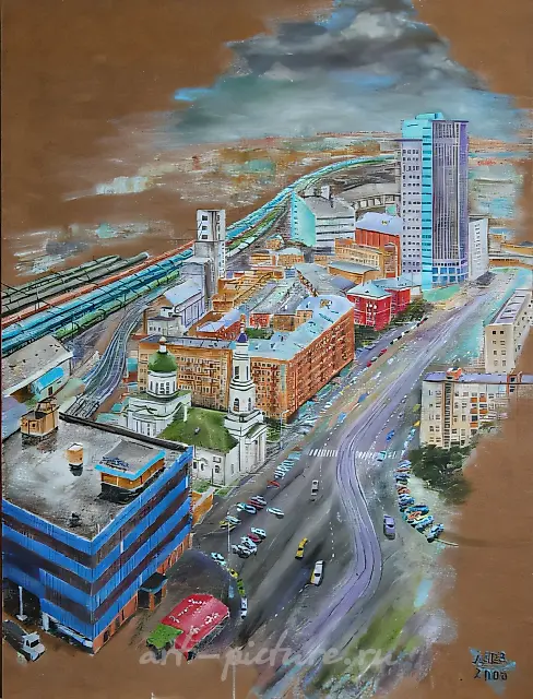 Московские силуэты, 2006, оргалит, масло, 70 х 50