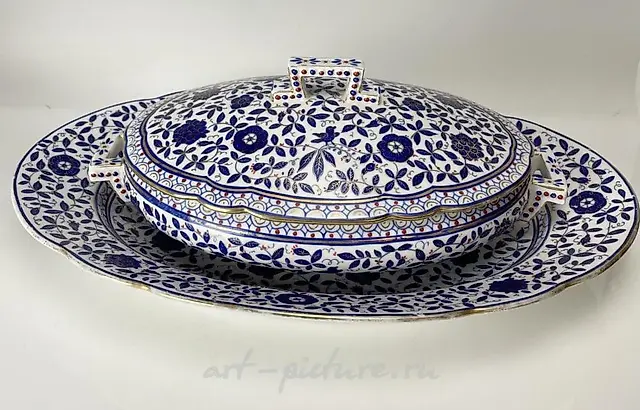 PERSIAN MARKET ROYAL VIENNA SOUP TUREEN & PLATE