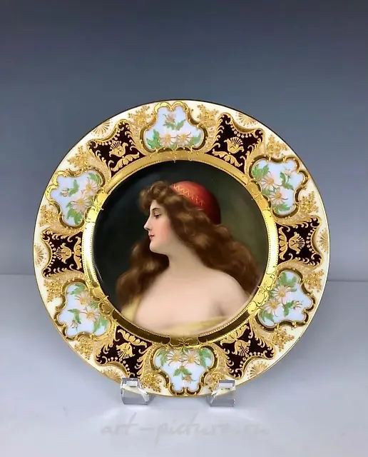 ROYAL VIENNA PORTRAIT PLATE SIGNED WAGNER