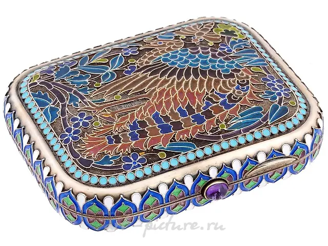 RUSSIAN PLIQUE-A-JOUR SILVER CIGARETTE CASE