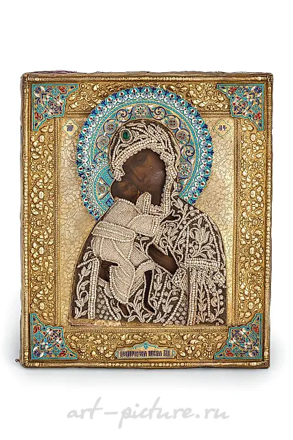 Икона "Богоматерь Феодоровская" с серебряной ризой...