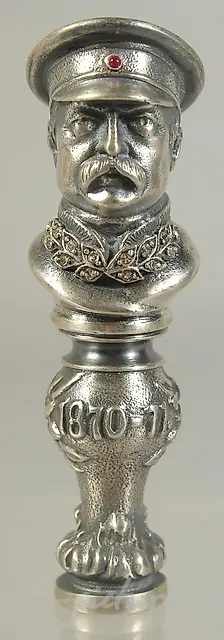 Русская серебряная печатка для письменного стола 1870-11 года с инкрустацией бриллиантами.