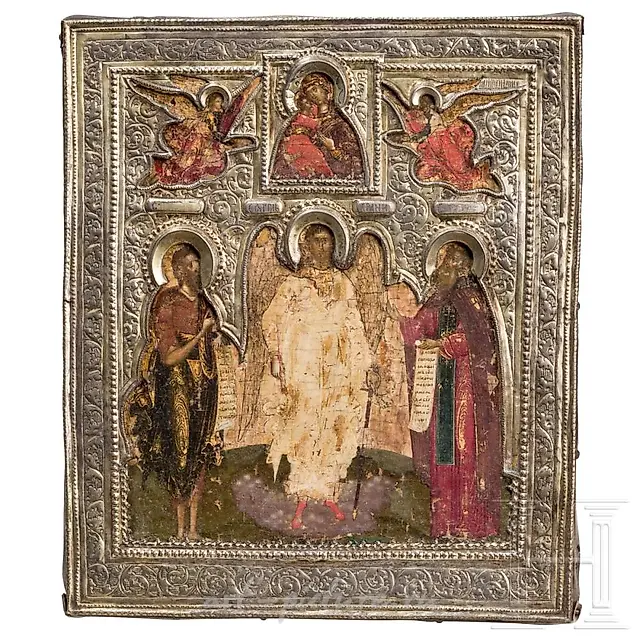 A Russian feast icon with riza, 19th century