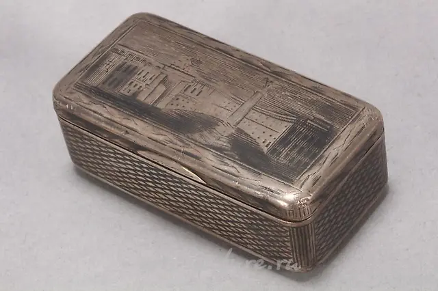 19th Century Russian Silver and Niello Snuff Box