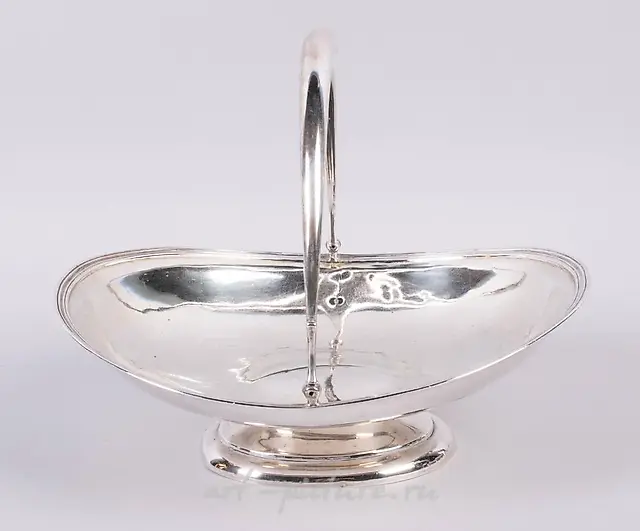 RUSSIAN SILVER SWING HANDLED CAKE BASKET, 84 ZOLOTNIK MARK, ...