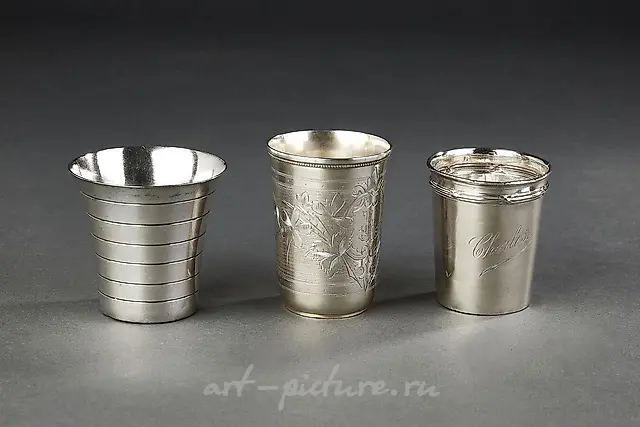 TIMBALE in silver and vermeil, the frieze decorated...