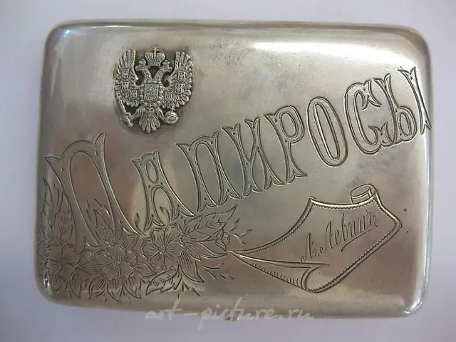 Levin Russian Imperial 84 silver cigarette case, 19th c