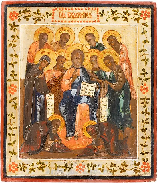 Икона с изображением расширенной деисиды