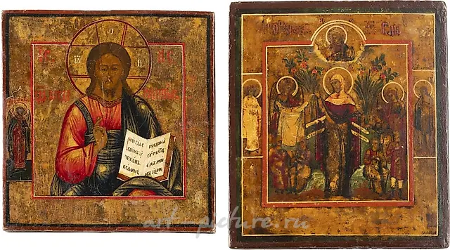 Две иконы, изображающие Богородицу "Радость всем, кто скорбит"