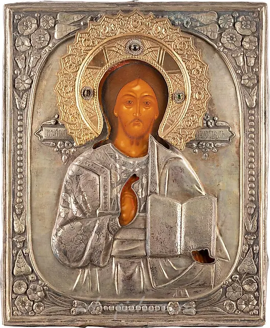 A LARGE ICON SHOWING CHRIST PANTOKRATOR
