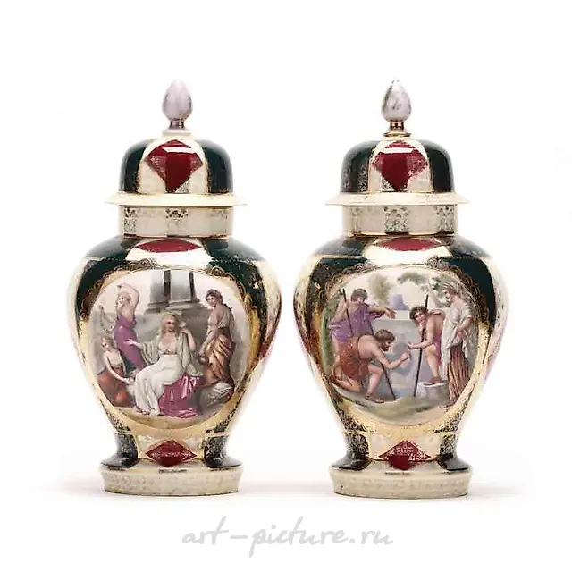Royal Vienna Mantel Urn with Cover and Charger "Titania's"