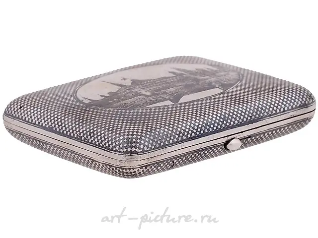 RUSSIAN SILVER GOLD AND ENAMEL CIGARETTE CASE