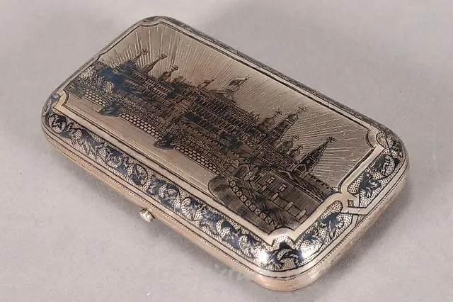 Good 19th Century Russian Silver Niello Snuff Box