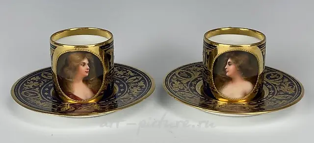 Фарфоровая пара Royal Vienna Wagner, около 1900 года, в отличном состоянии. Оценка - 1 500-2 000 долларов.