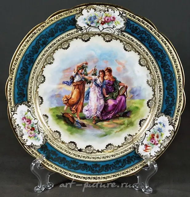Sevres-Style And Royal Vienna-Style Porcelain Plate