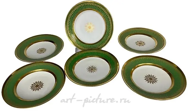 Фарфоровые тарелки Роял Вена, 6 штук, 1824 год, оценка $2,500-$3,000.