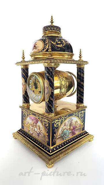 A LARGE 19TH C. AUSTRIAN ROYAL VIENNA CLOCK