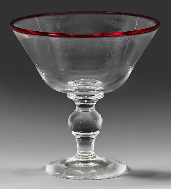 Foot bowl with a red rim